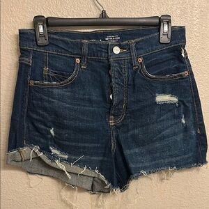 Old Navy Higher High Rise Sky-Hi-A-Line Blue Distressed Women Shorts Size 4